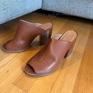 Silence + Noise tan mule heels